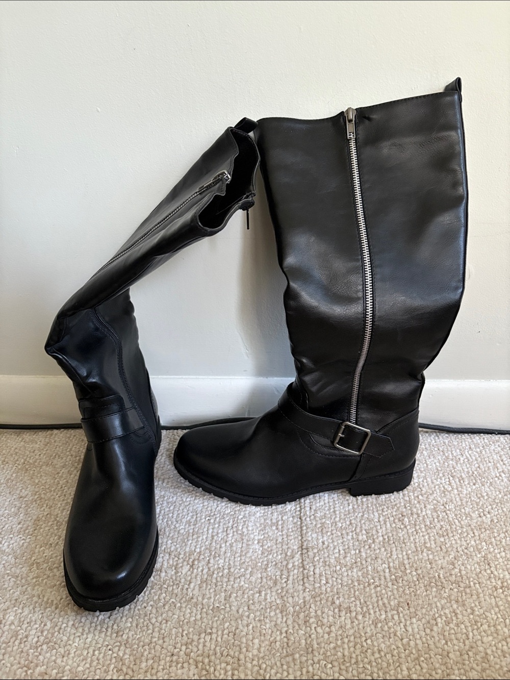 JustFab Black Zippered Boots